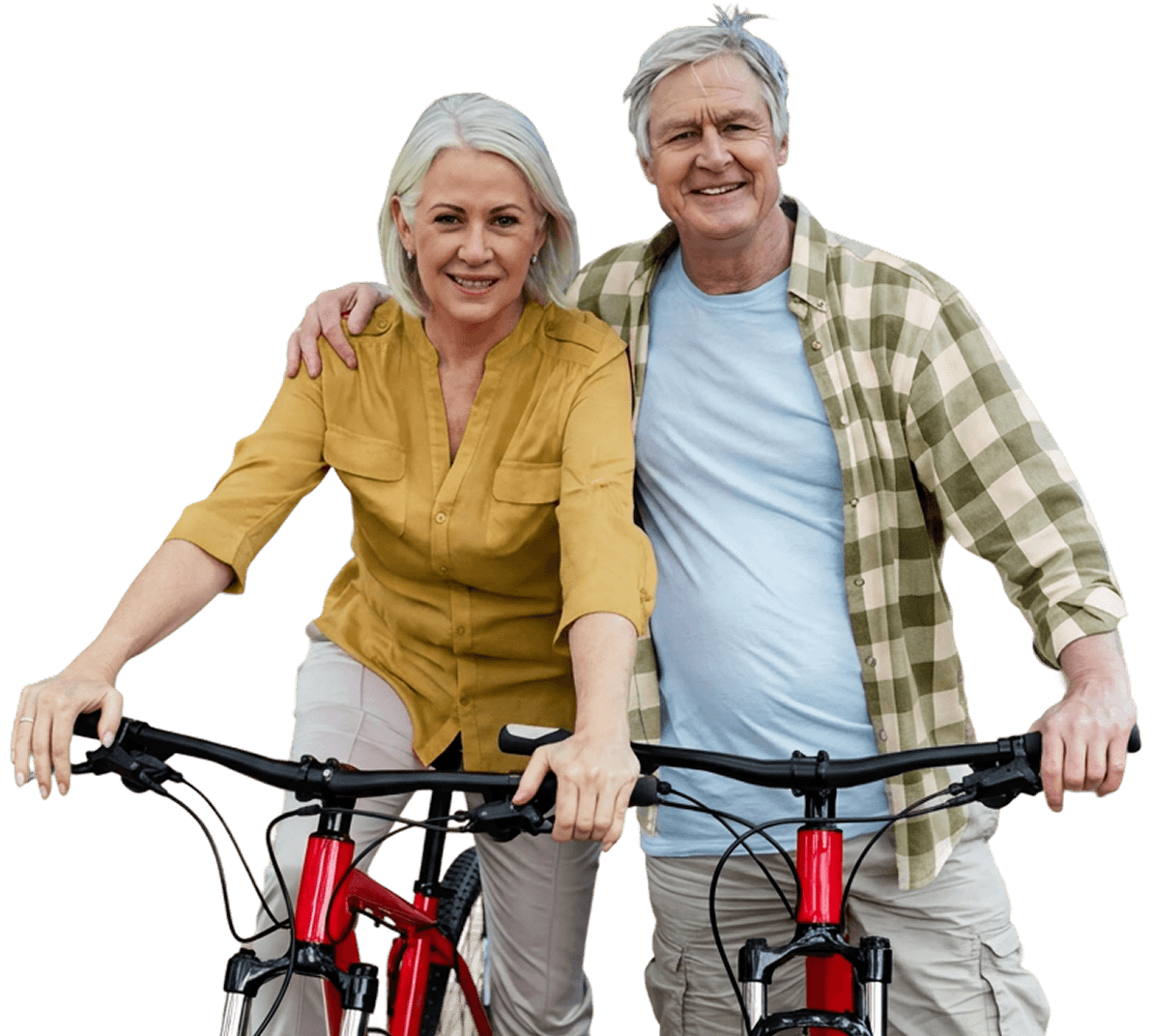 Playful Elderly Couple Enjoying an Outdoor Fitness Event in Independent Living Playful Elderly Couple Enjoying an Outdoor Fitness Event in Independent Living